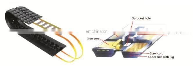 SK75-8 Excavator rubber track SK75UR rubber belt SK80 rubber track shoe