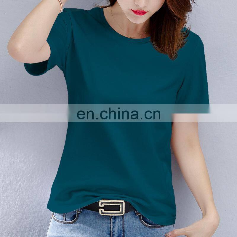 Manufacturer wholesale cotton solid color T-shirt short-sleeved loose top casual sports women's clothing