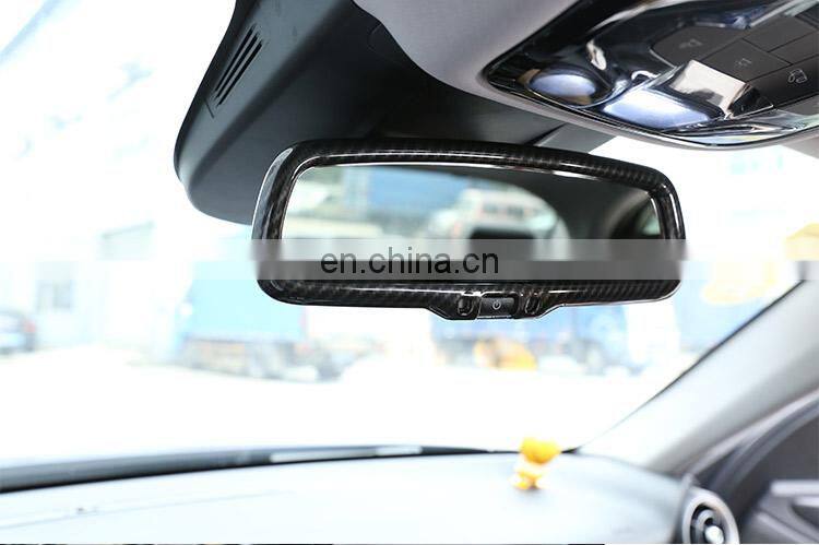 Carbon Fiber Style For Alfa Romeo Giulia Stelvio 2016 2017 2018 ABS Plastic Car Interior Rearview Mirror Frame Trim Accessories