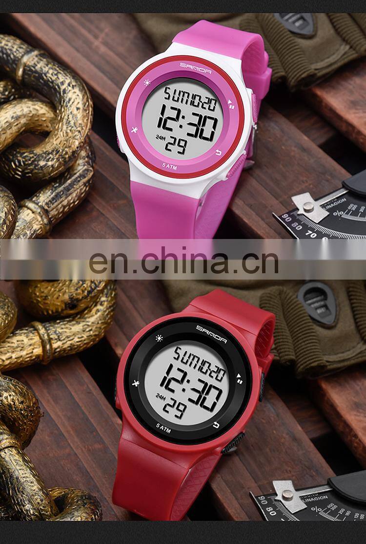 Sanda 2001 Cool Electronic Watches for Ladies Men LED Luminous Waterproof Functional Sport Digital Watch