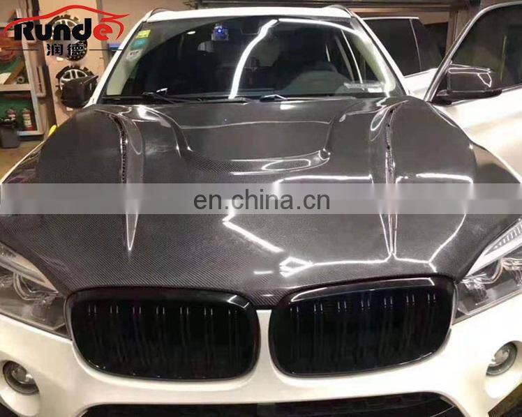 Runde Hood Fireproof Covers Car Carbon Fiber For BMW X5X6F15F16 Haman Style Hood