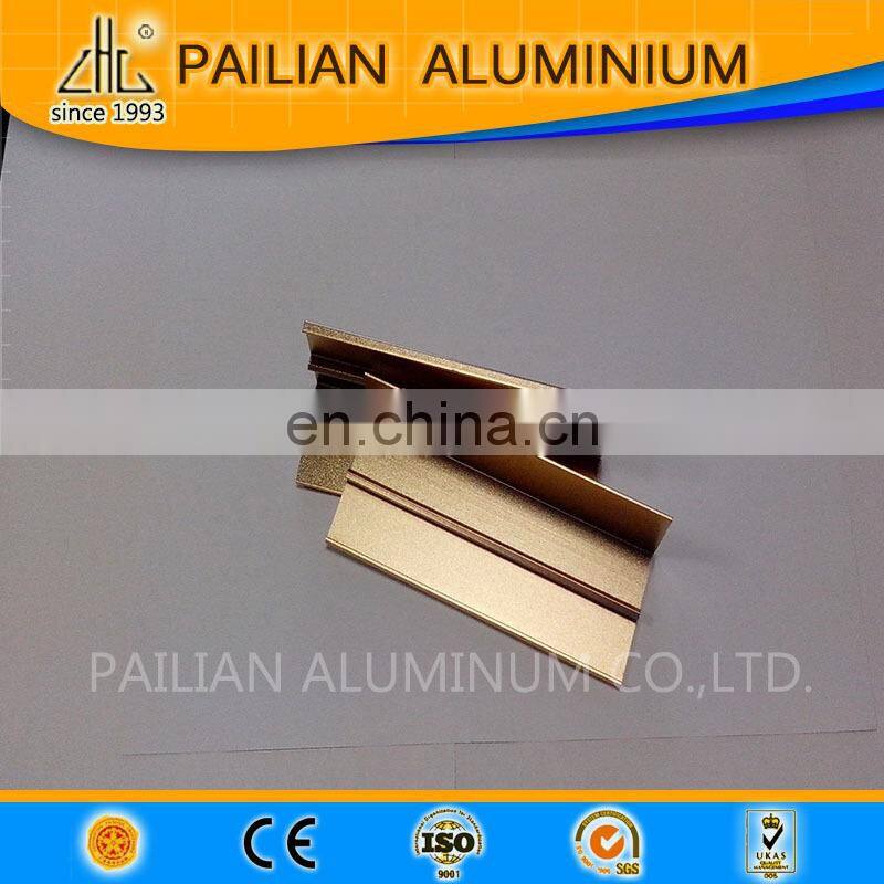 Elegant aluminium furniture edge,titanium gold anodize aluminum profile,golden anodized profiles aluminum aquarium