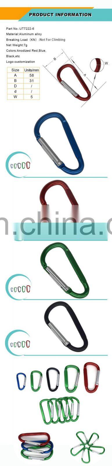 Aluminium Metal carabiner/Carabiner Keychains/Climbing carabiner Hooks