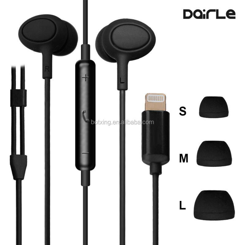 Mfi headphone noise cancelling lightening earbuds good sound magic earphone for iphone 7