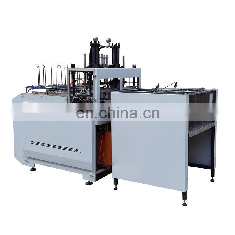 PP600H Automatic Eco-friendly Hydraulic rectangular squared shaped Paper Plate Tray Making Machine with Stacker