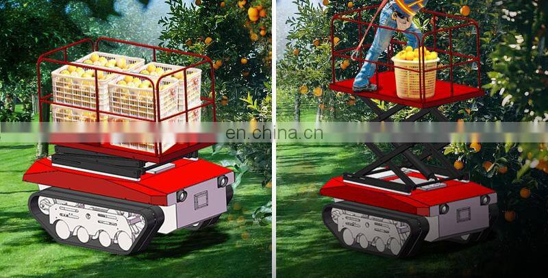 Municipal use unmanned sprayer robot TinS-13 Robot Chassis lawn mower machine fruit picking lifting platform with good price