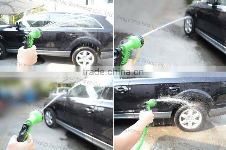 Expandable hose as seen on TV with 7 function gun shrinking garden rubber hose