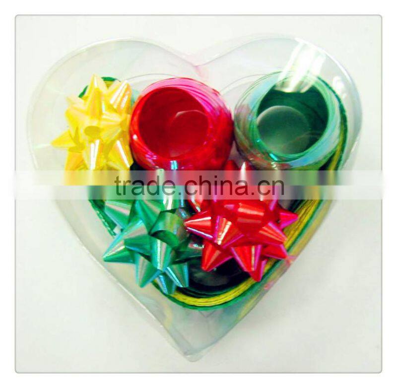 Metallic Poly Ribbon Egg and Bow Set Decoration Bow Set for christmas Holiday Decoration