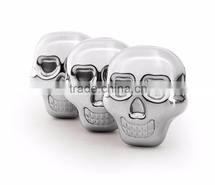 The NEWEST skull shaped Stainless Steel Ice Cube, Whisky Stone