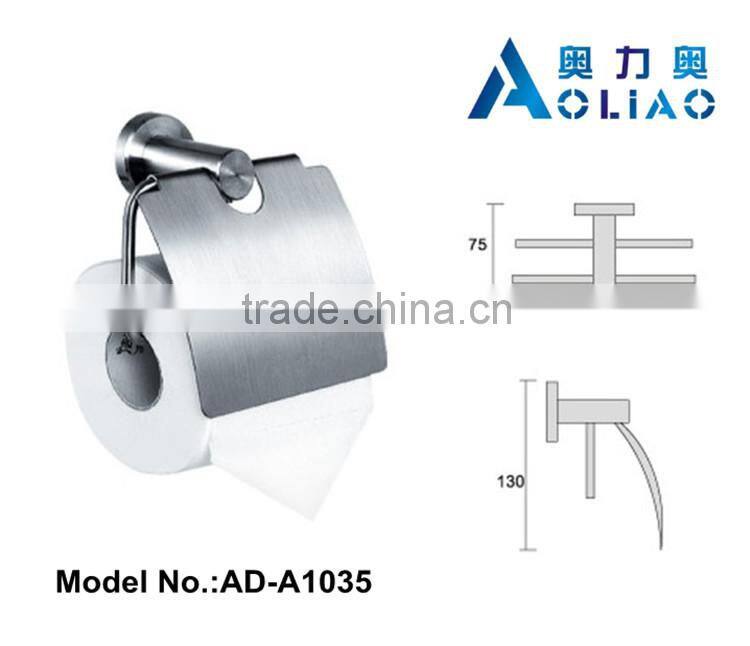 High quality faddish Bathroom accessory stainless steel metal recessed toilet paper holder