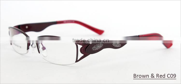 Half-rim women metal 2014 new fashion best quality optical glasses frames