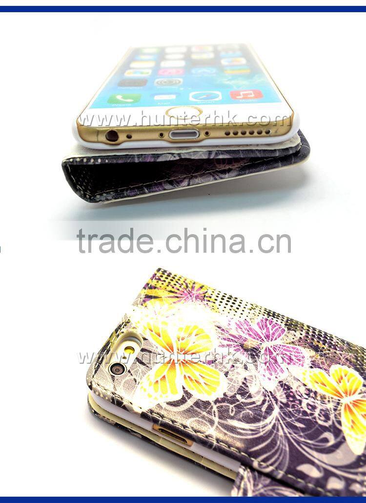 Card Slot Leather Book Cover For IP6G 4.7 Inch