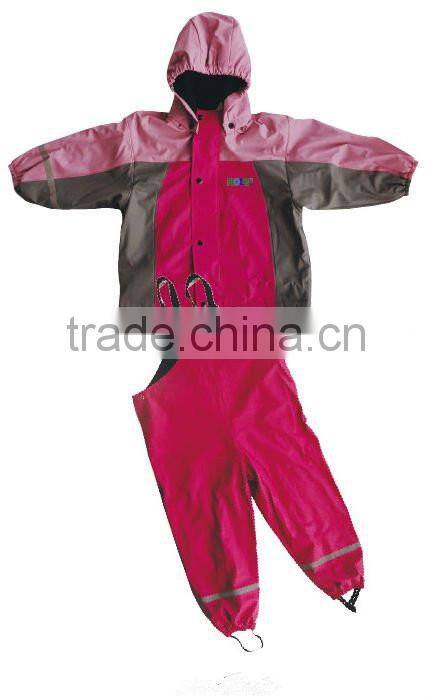 High Quality Kids Rain Pants And Cute PU Raincoat