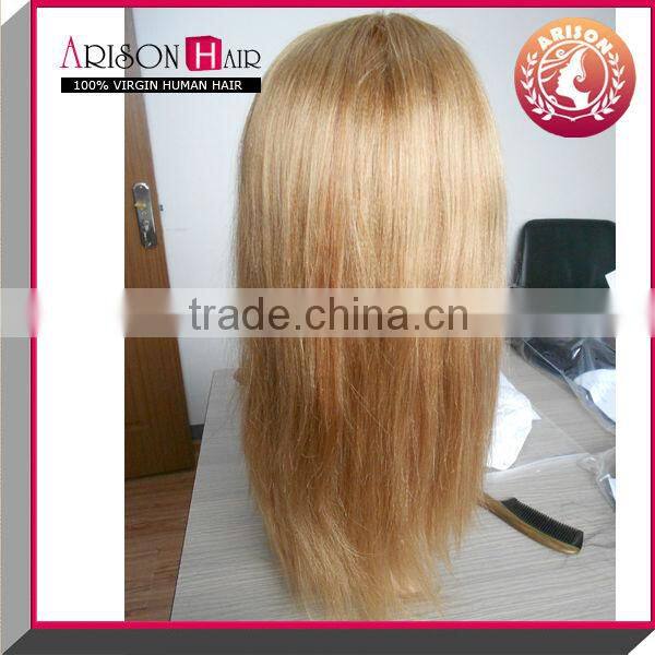 Wholesale popular blonde cheap silk top full lace wigs