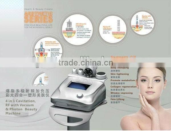 Vacuum tripolar rf cavitation machine