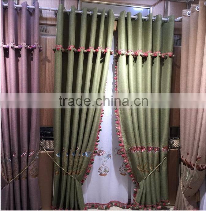 Embroidered linen curtains good quality curtains shade curtains