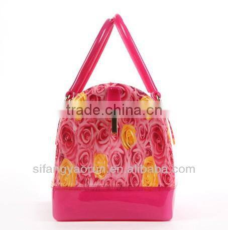 Latest fashionable flower bags/pvc handbags for lady