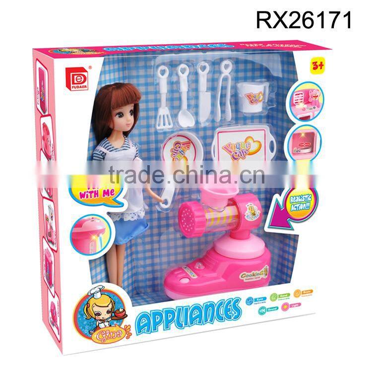 Plastic funny kitchen set for kids food fake