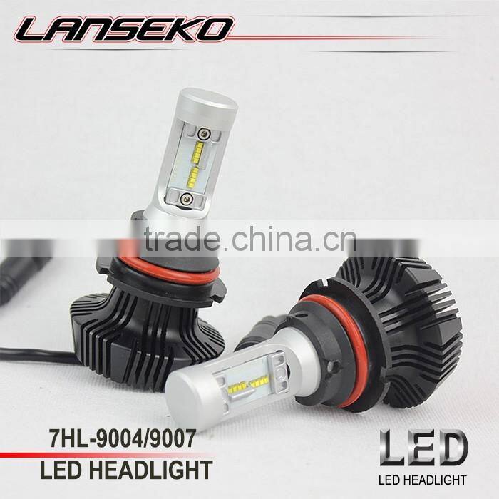 Car Led Headlight all in onr design 12v fanless led car headlamp 9007