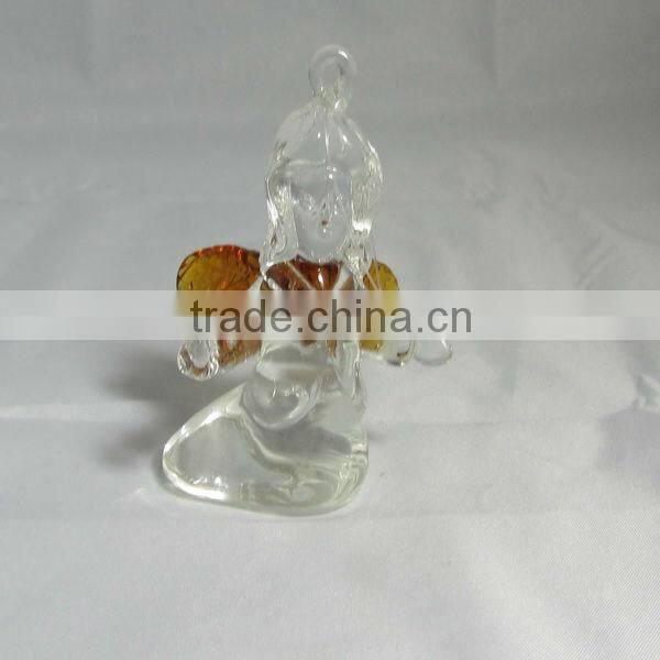 hanging glass angel,handblown glass angel,baby angel