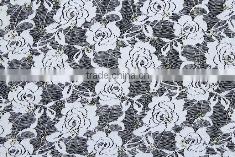 2016 new fancy cheap stretch embroidery sequined wholesale beaded lace fabric new flower laces