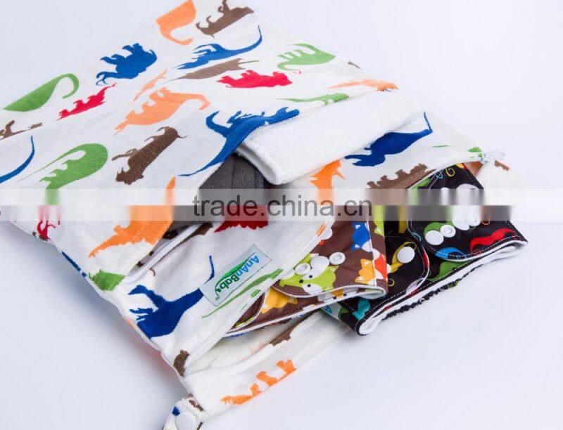 ananbaby pink baby cute diaper bags / personalized minky printed mini wet bags