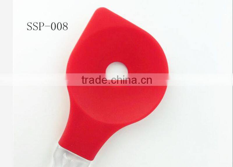 2016 Hot Sale High quality Food Grade Colorful Silicone Solid Spoon Cooking Utensils