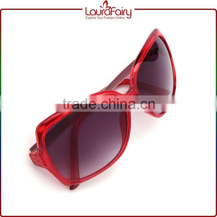 Laura Fairy Japan Brands Women Wine Red Big Frame No Logo Sunglasses Glass