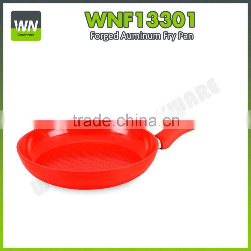 Hot sale aluminium master pan white ceramic fry pan compartment frying pan with soft touch handle