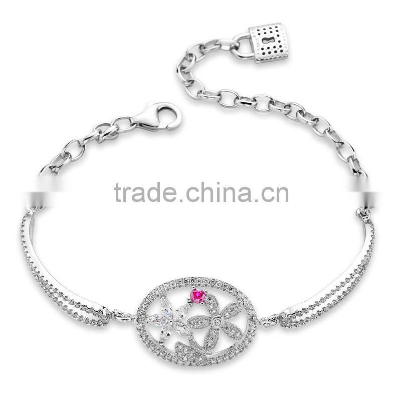 CYW Beautiful butterfly fashion Silver chain bracelet for girl jewelry