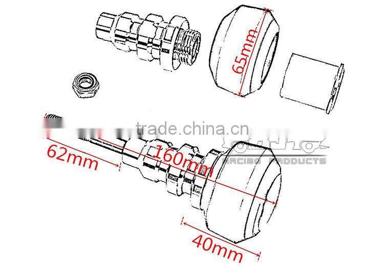 BJ-FS-UN001 For Suzuki GSXR1000 CNC Aluminum and POM Protect Muffler Motorcycle Frame Slider