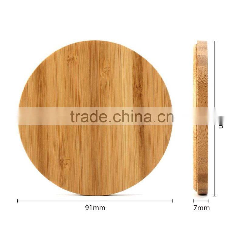 REYON bamboo qi wireless charger pad compatible with Samsung Galaxy S7, S7 Edge, Qi compatible charging receivers