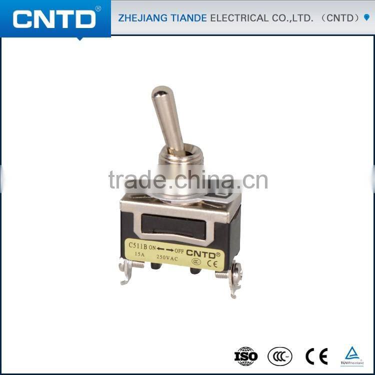 CNTD Factory Supply 15 Amp Waterproof Toggle Switch ON-OFF 2 Way Screw Terminal Toggle Switch C511B