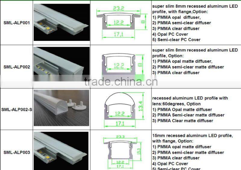 Shenzhen Manufacturing---Led Aluminum Extrusion For Led strip Lighting