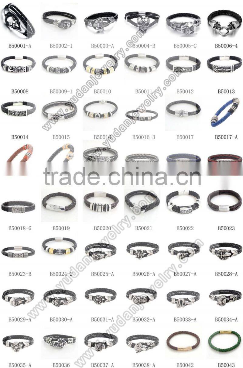 magnetic clasp european style leather bracelet