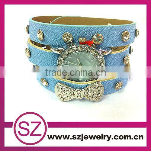 SWH0640 china leather bracelet guangzhou watch wholesale with flower and birds