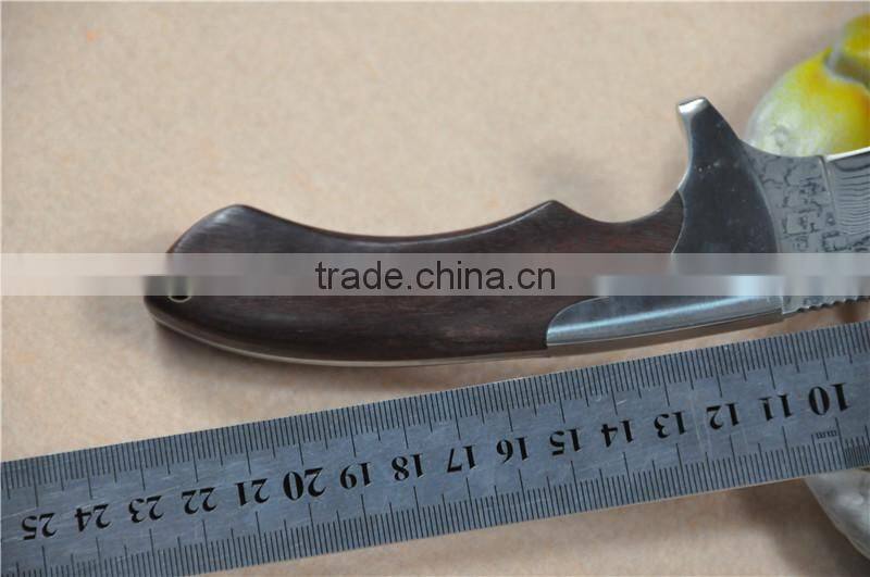 Wood handle hunting knife