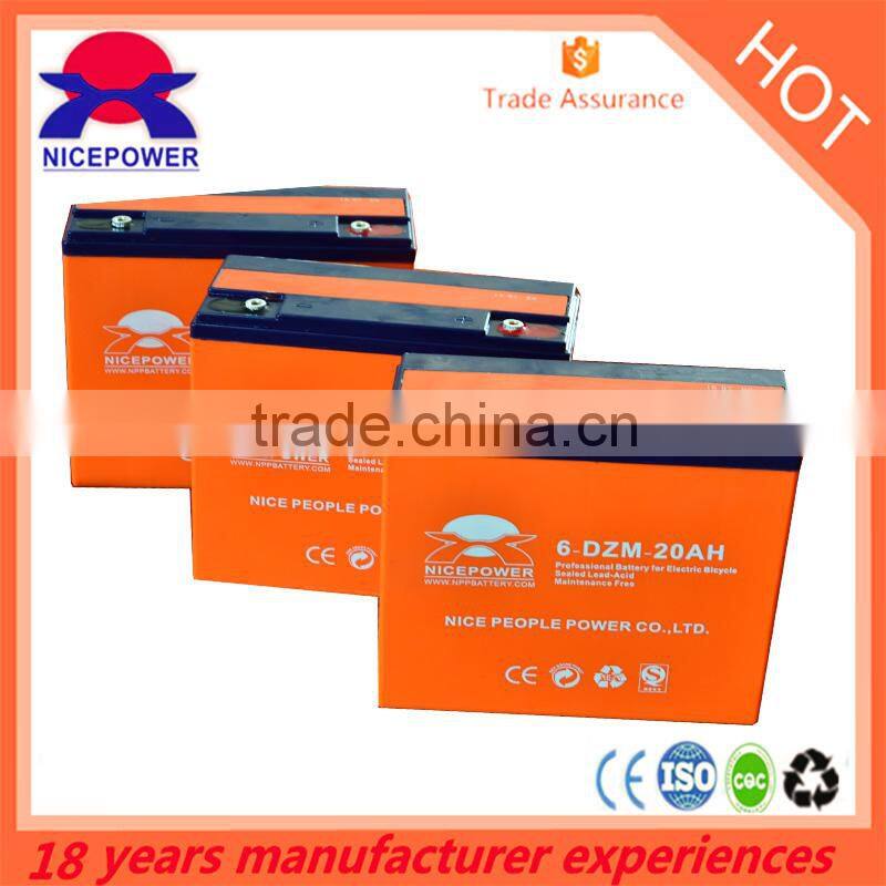 12V 20AH Maintennce Free Sealed Lead Acid E-bike battery