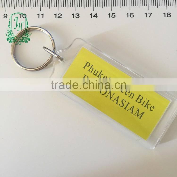 wholesale plastic keychain promotional acrylic keychain with logo insert blank keychain