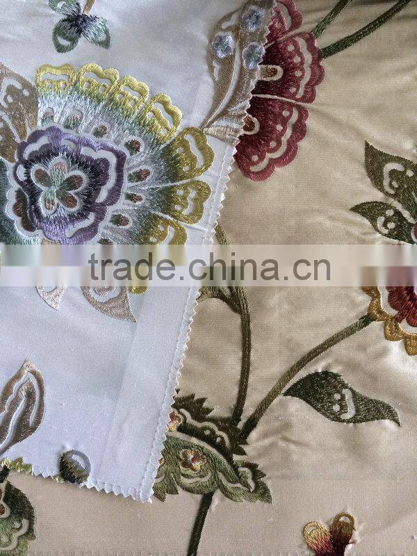 silk cotton embroidered peacock pattern