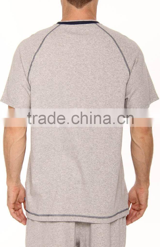OEM Men's Comfortable Cotton Grey Heather Crew Neck Sleep Shirt Sleepwear M