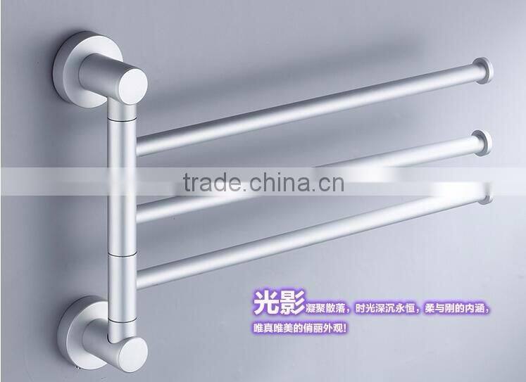 New 3 Swivel Bars Aluminium Wall Mounted Bathroom Towel Rail Rack Bath Room Holder Hanger Lowest Price