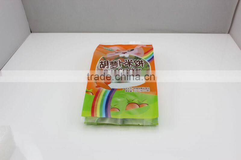 rice cracker transparent plastic packaging side gusset bag