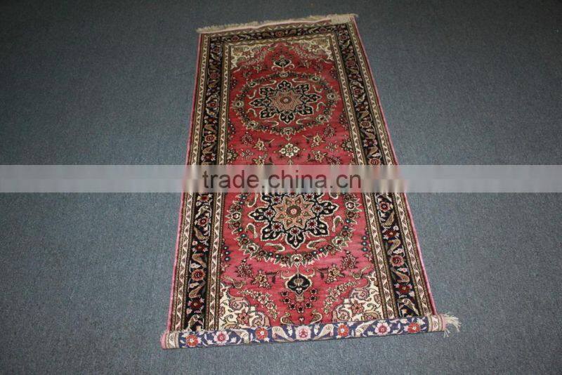 pink silk runner for children room hand knotted in china