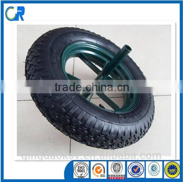 China Pneumatic tyres 4.00-8 Air Rubber wheel with Bearings for Wheelbarrow