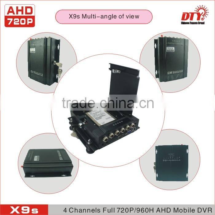 4 Channel Wifi 3G AHD 720P Mobile DVR with GPS for Bus Car Truck , MDVR with High Definition Camera,X9s