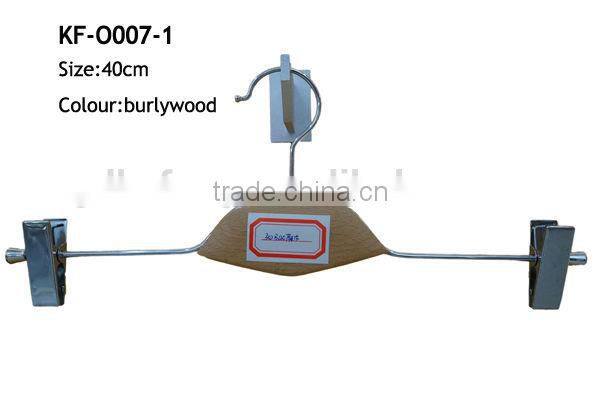Metal pants hanger with wooden