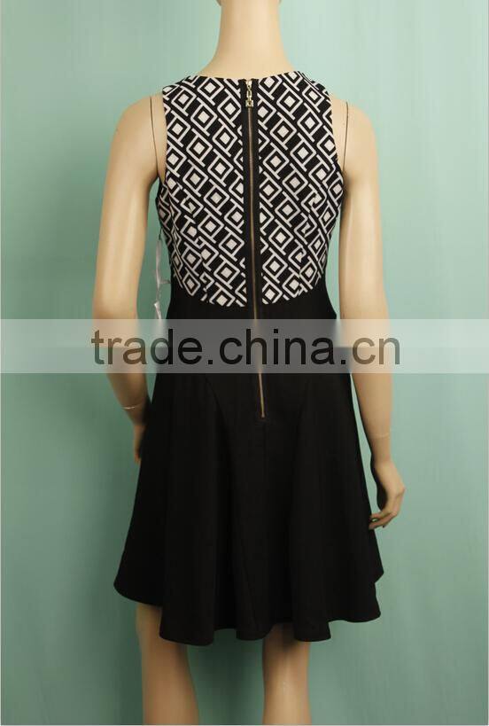Customize formal wear black sleeveless midi dress wholesale YLS12105