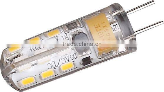2015 Hot Sale Silicon AC/DC 12V 1.5W SMD3014 2700-7000k G4 Led Lamp