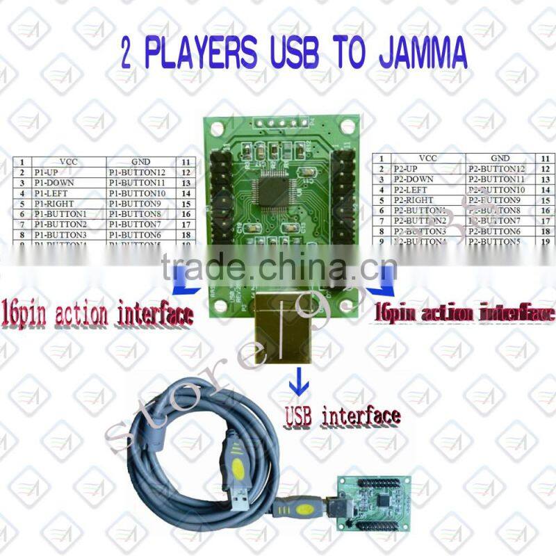 Arcade Control PC USB To JAMMA 2 Players Machine Accessaries Adapter Console Board